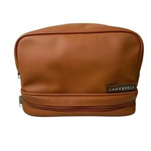 Lagerfeld Bag Brown Travel Toiletry Wash Mens